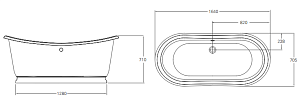 Ванна акриловая Burlington Boat Admiral ET5C 164x70 купить в интернет-магазине Sanbest